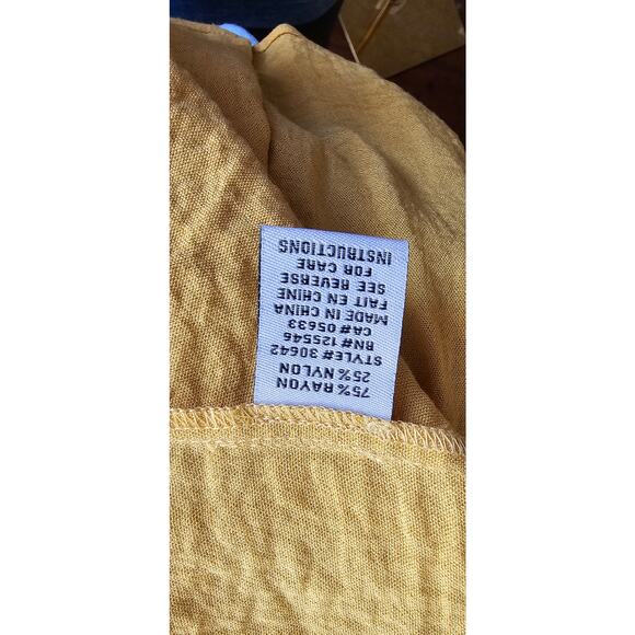 Habitat Mustard Yellow Gauzy 3/4 Sleeve Unusual Button Tunic Jackets Sz‎ Small - Picture 8 of 8